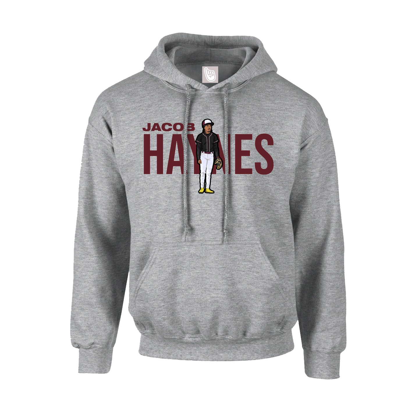 Youth Hoodie — Player Name in Grey