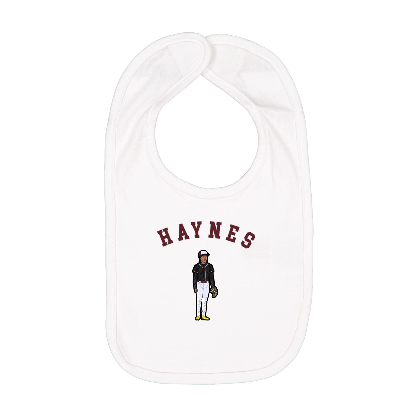 Infant Bib — Shirsey Arch in White