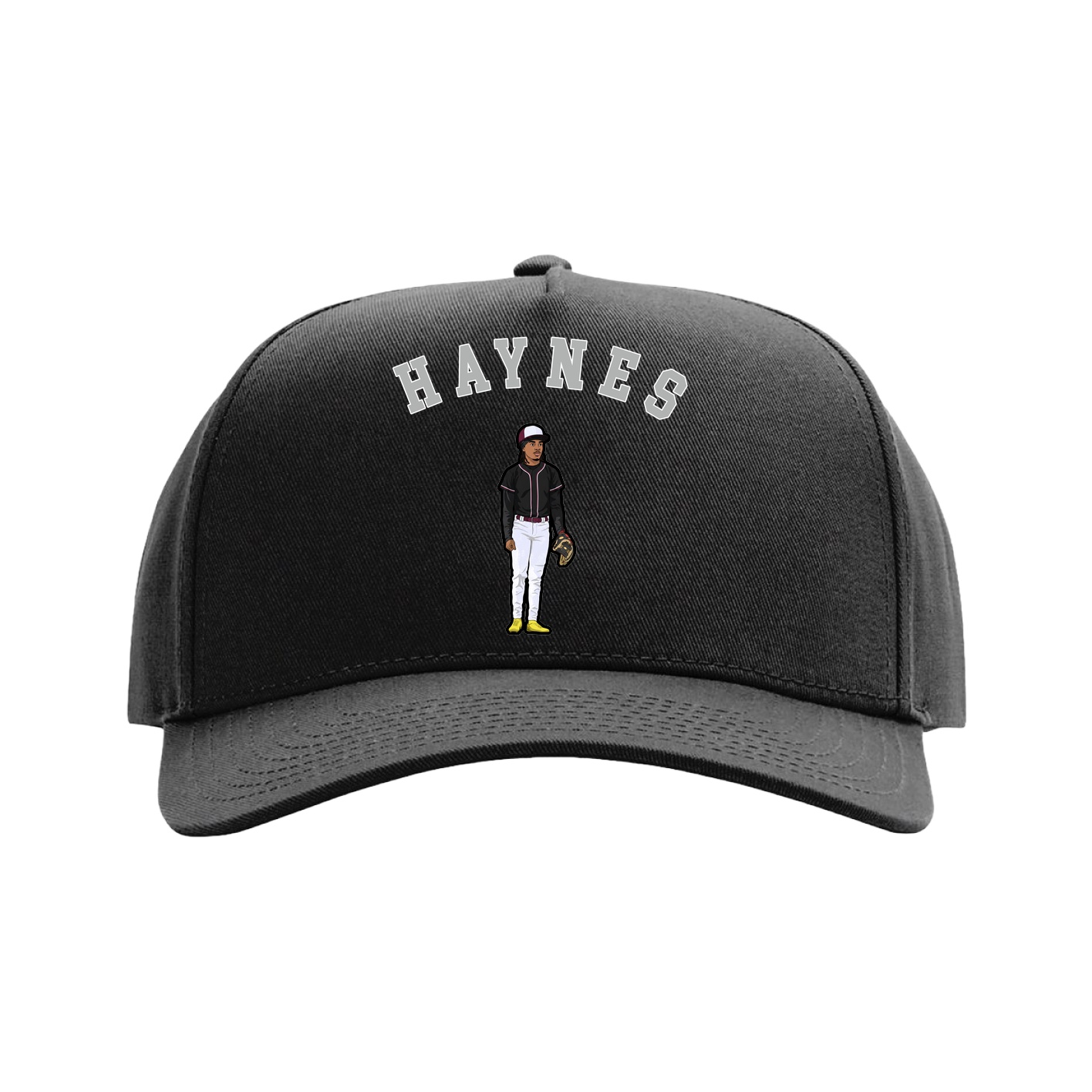 Full Fabric Five-Panel Champ Cap — Shirsey Arch in Black