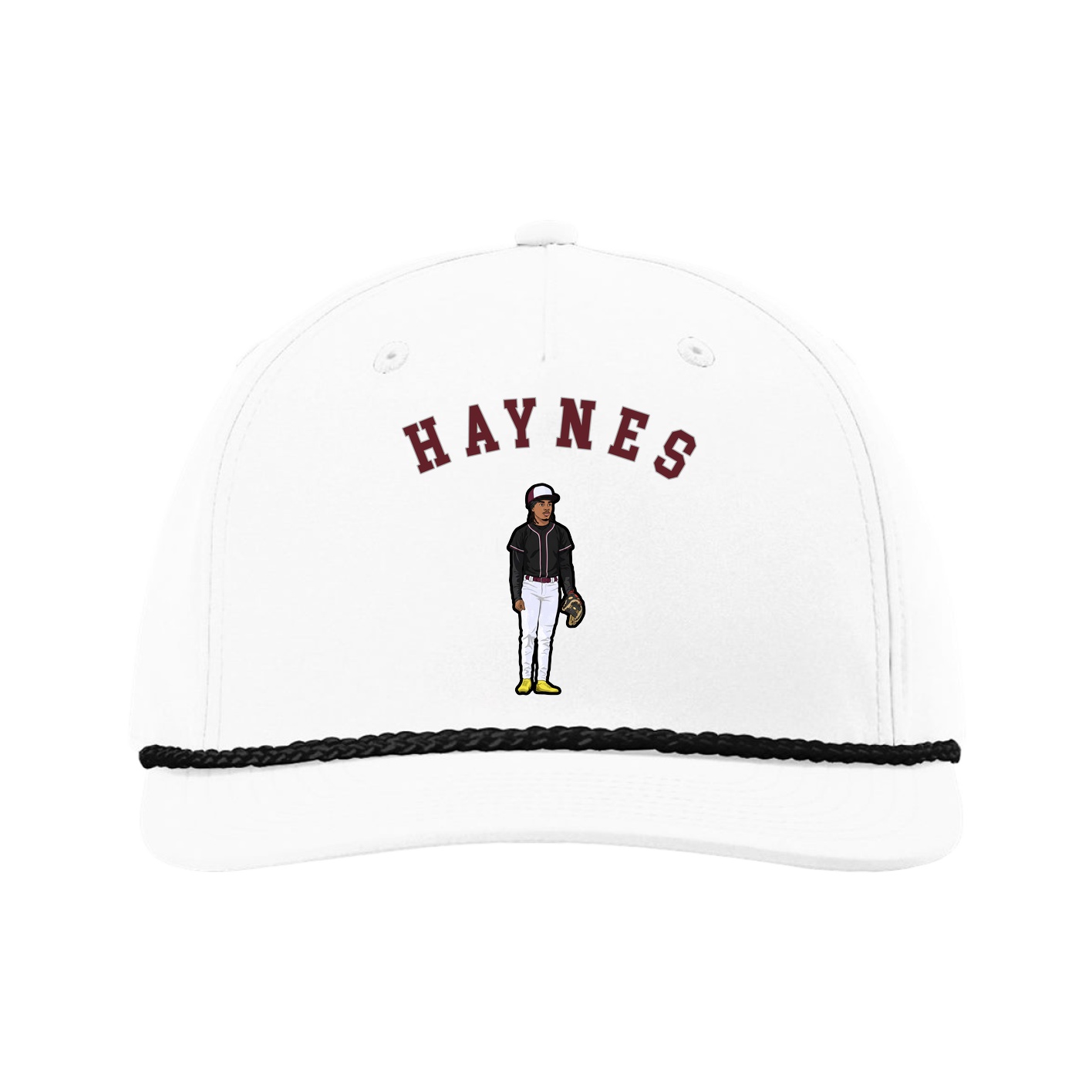 Five-Panel Classic Rope Cap — Shirsey Arch in White