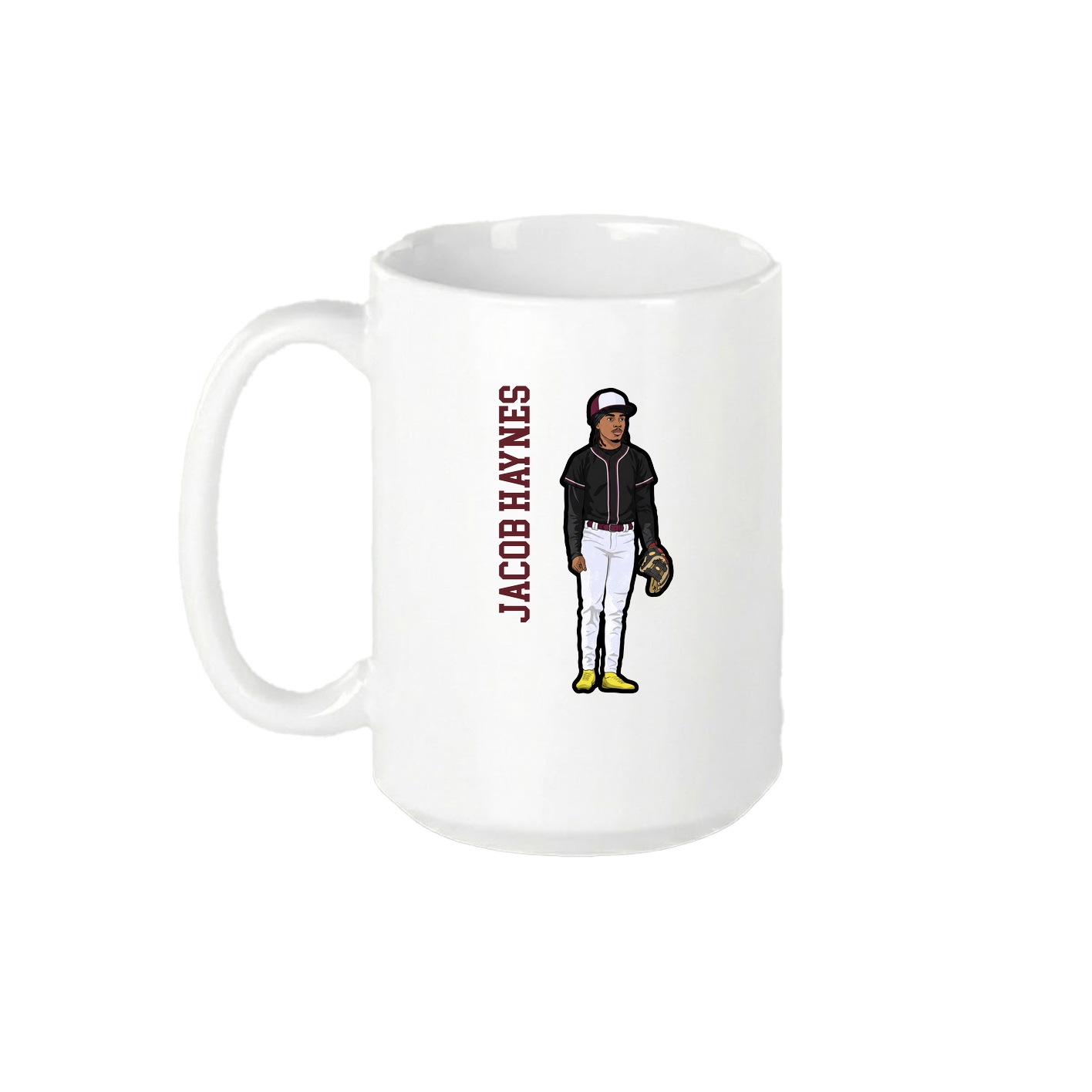 15oz Coffee Mug — Name Vertical in White