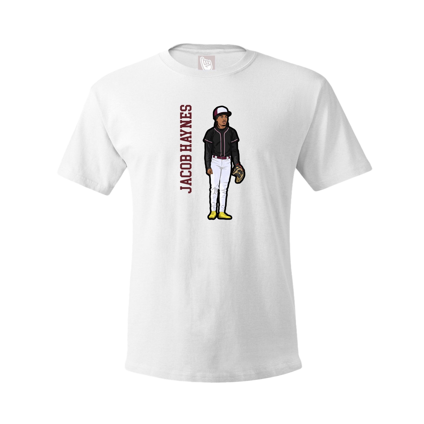 Tee — Name Vertical in White