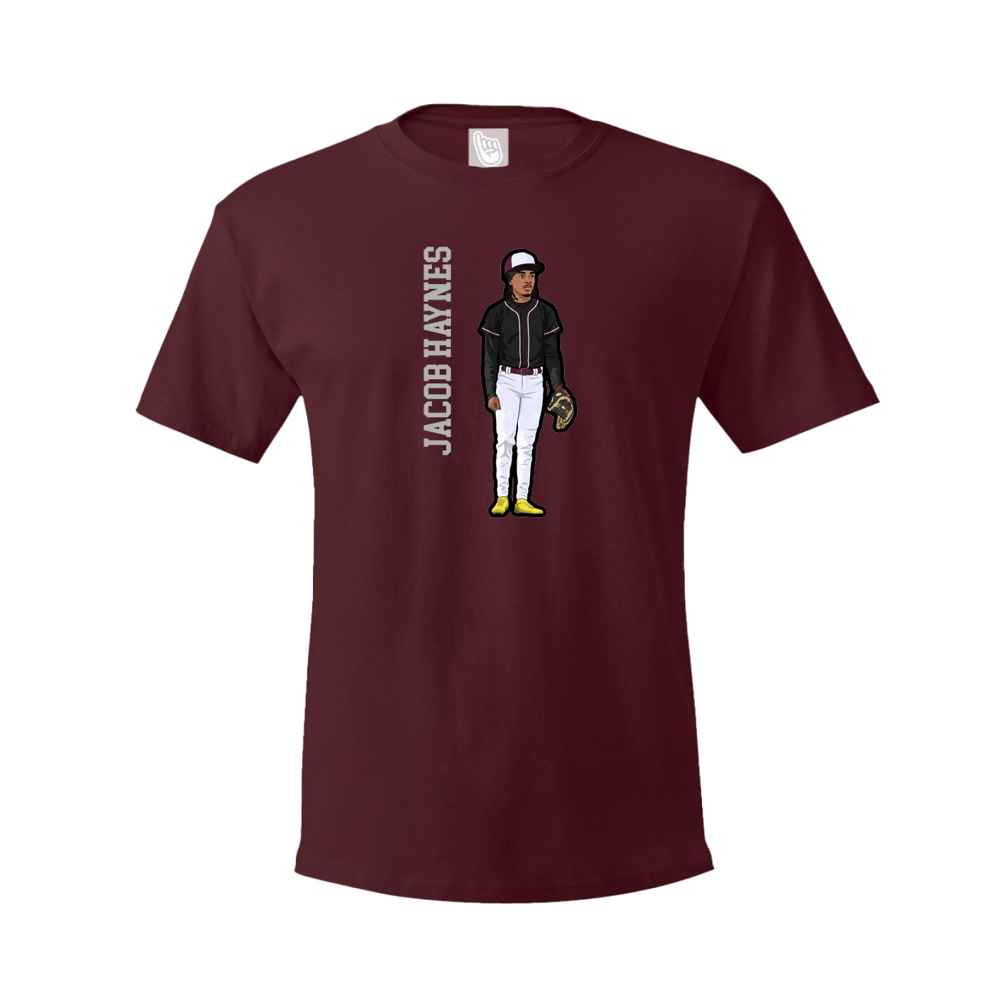 Youth Tee — Name Vertical in Maroon