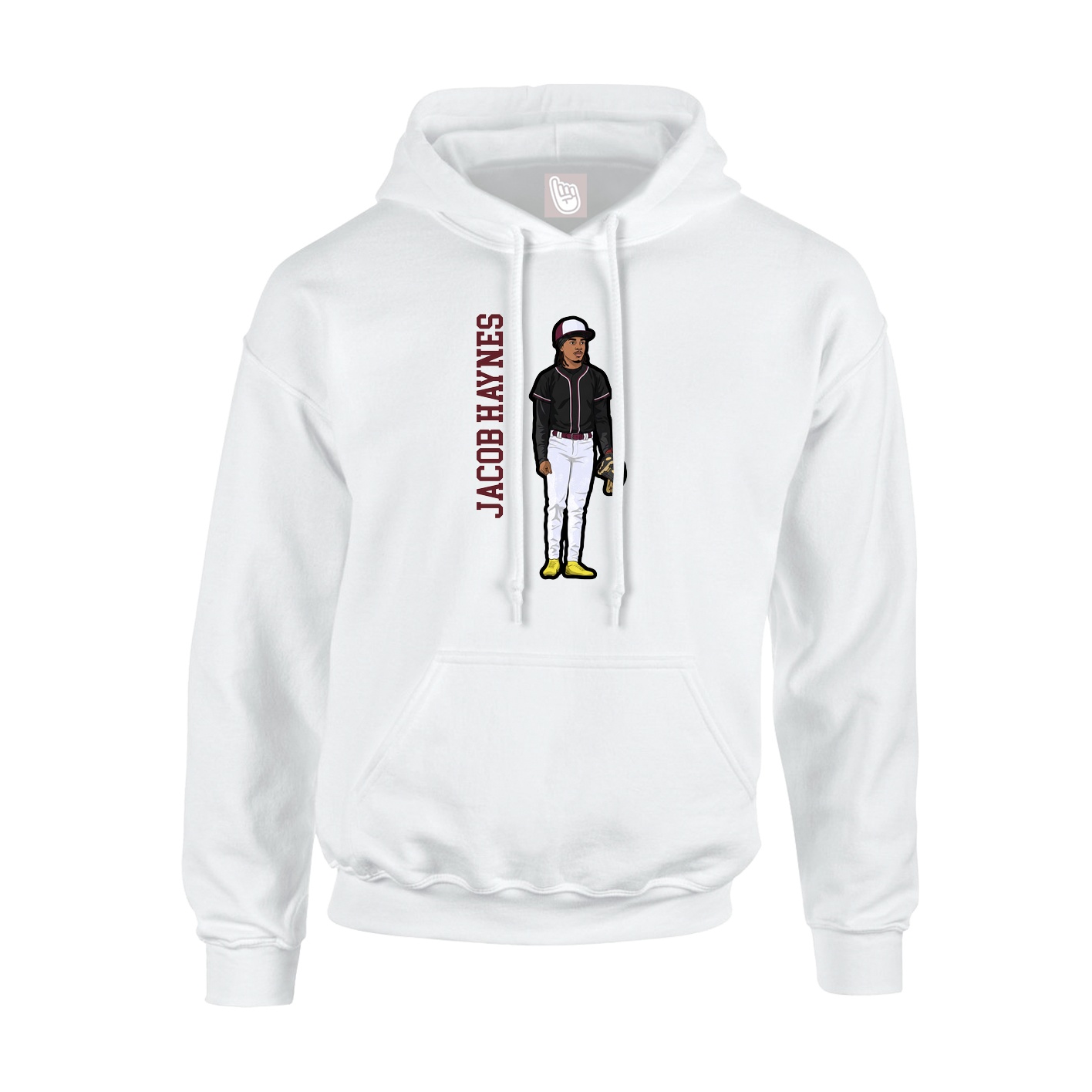 Hoodie — Name Vertical in White