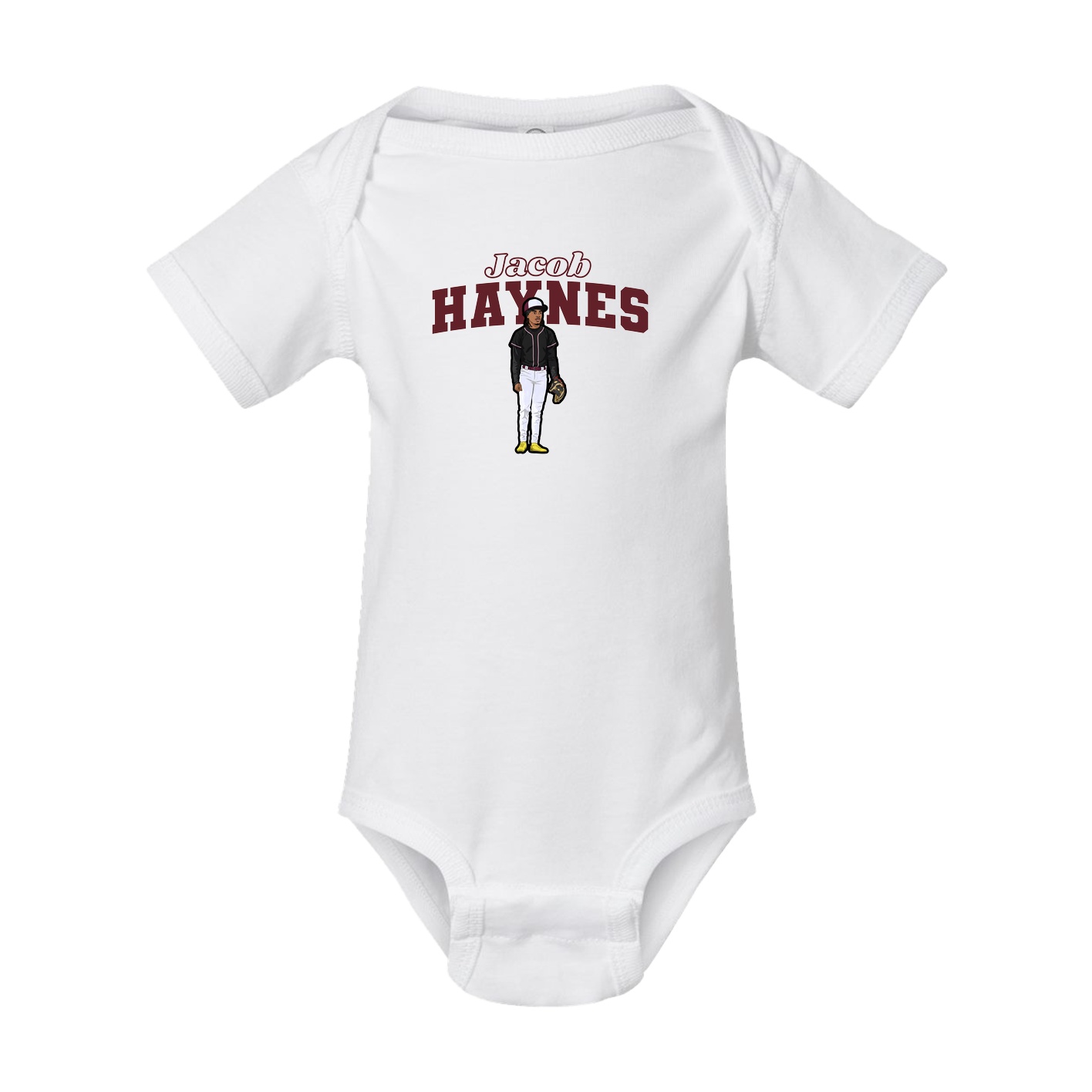 Baby Onesie — Name Arch in White