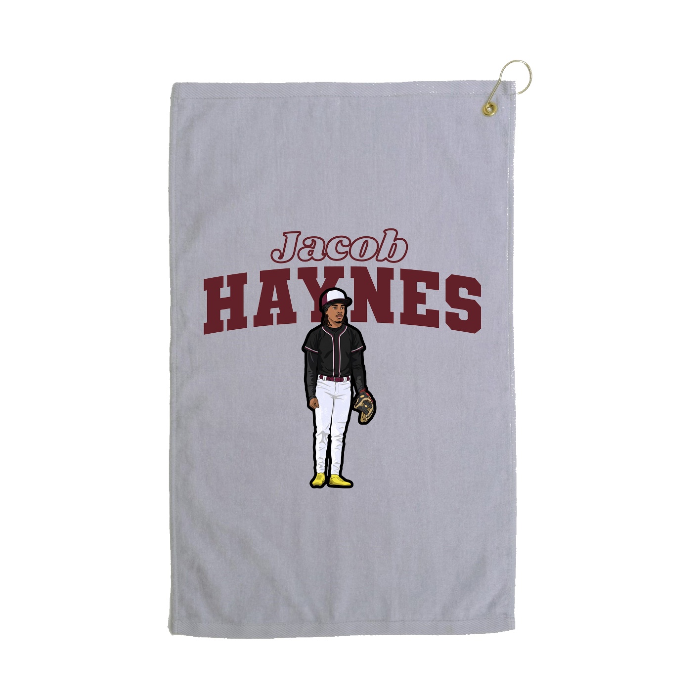 Golf Towel — Name Arch in Grey
