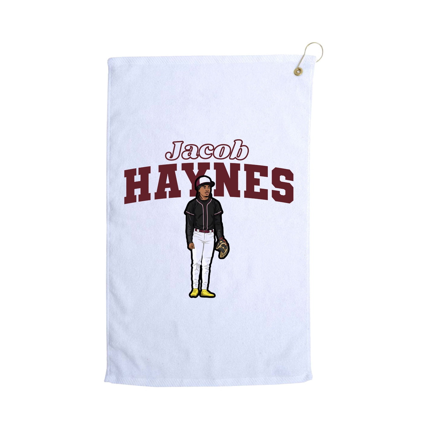Golf Towel — Name Arch in White