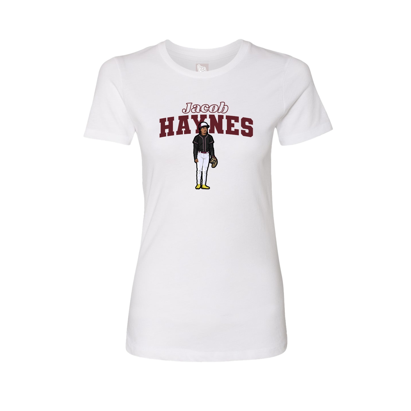 Womens Tee — Name Arch in White