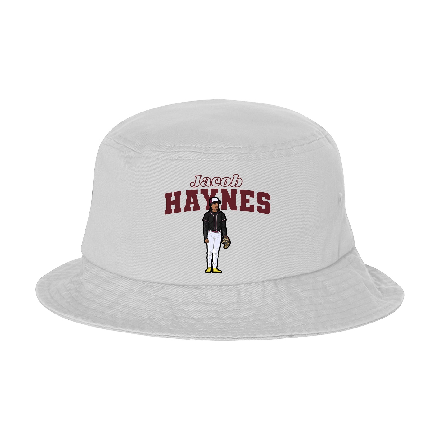 Bucket Cap — Name Arch in White