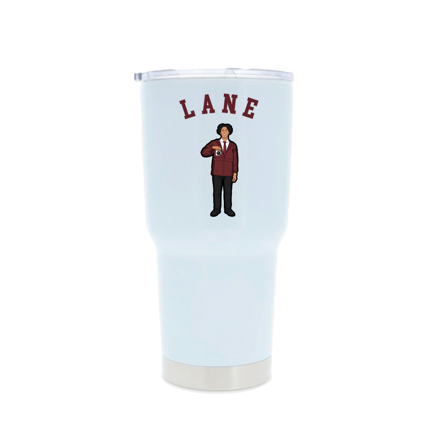 30oz Stainless Steel Tumbler — Shirsey Arch in White