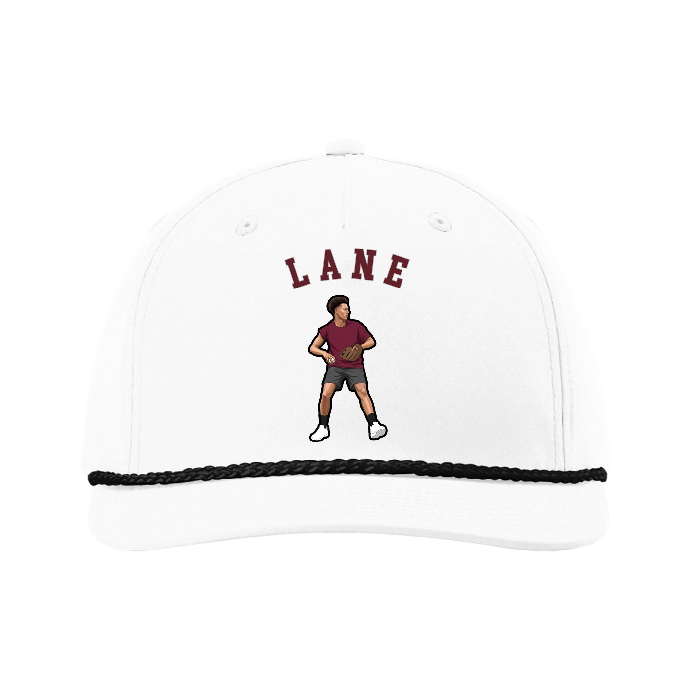 Five-Panel Classic Rope Cap — Shirsey Arch in White