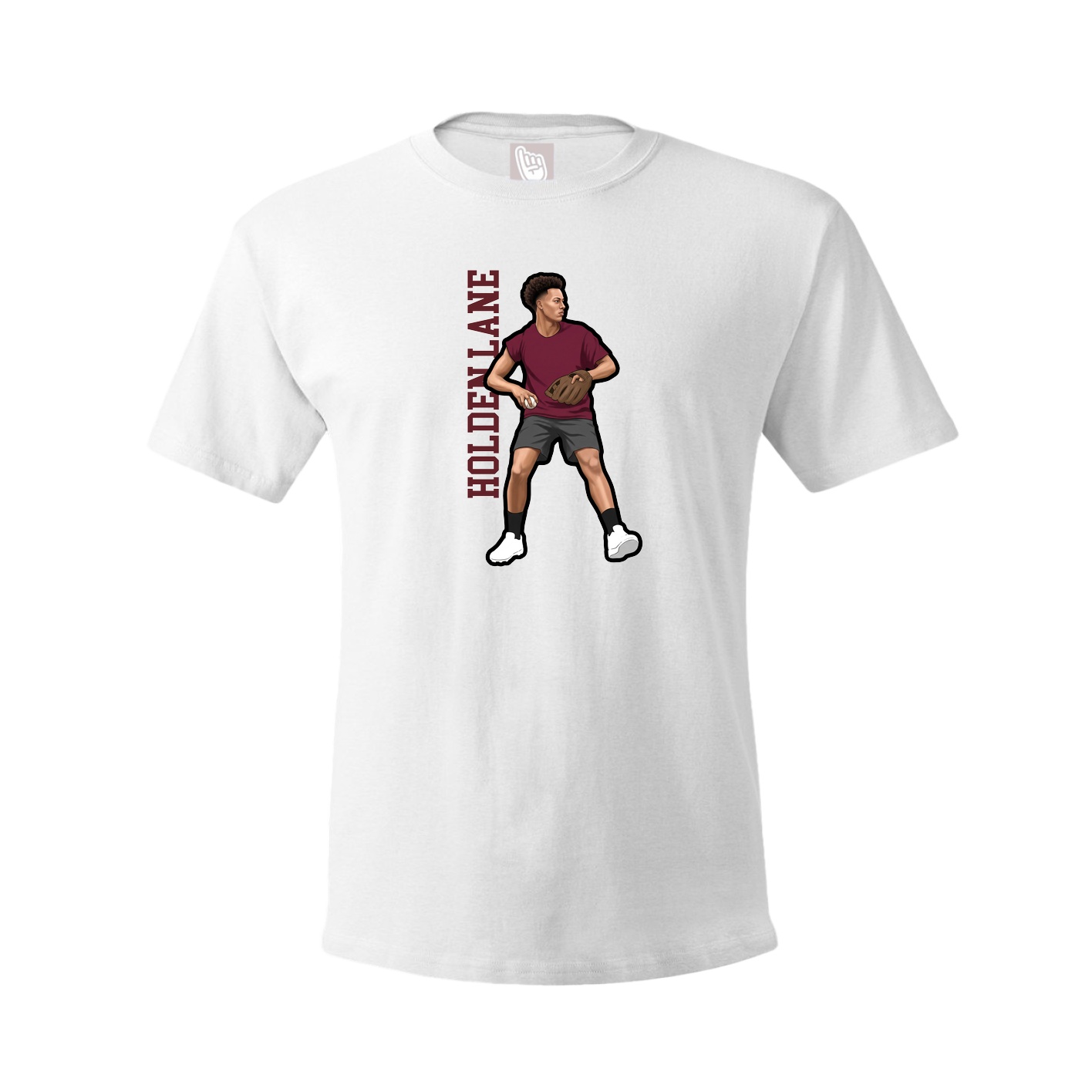 Tee — Name Vertical in White