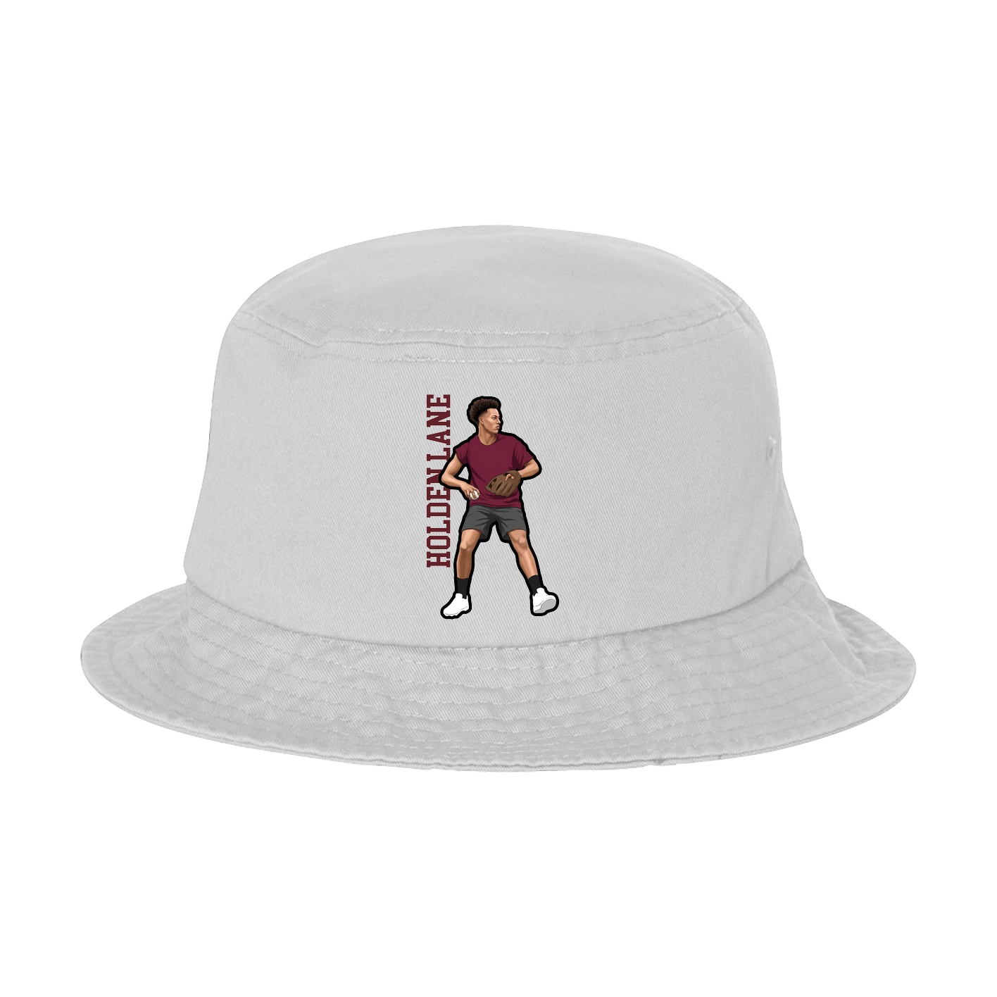 Bucket Cap — Name Vertical in White