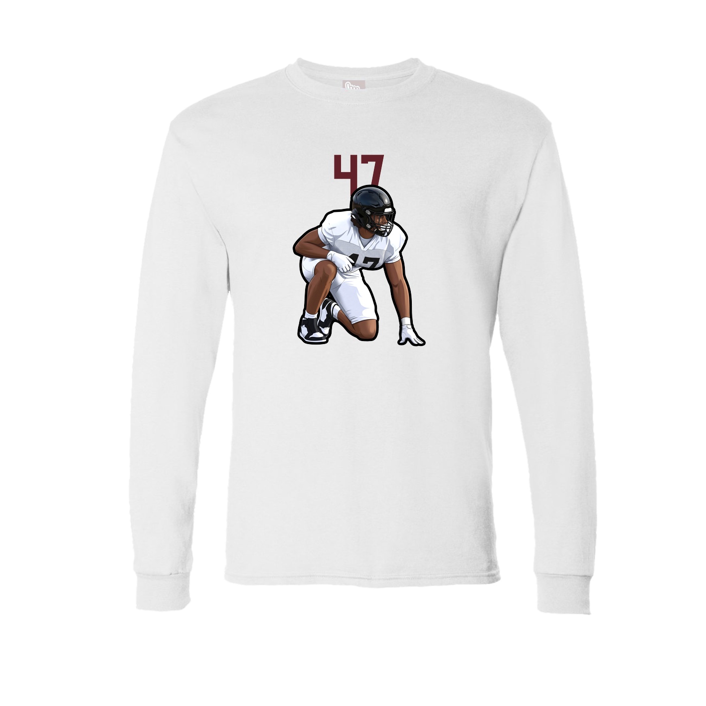 Long Sleeve Tee — Number Top in White