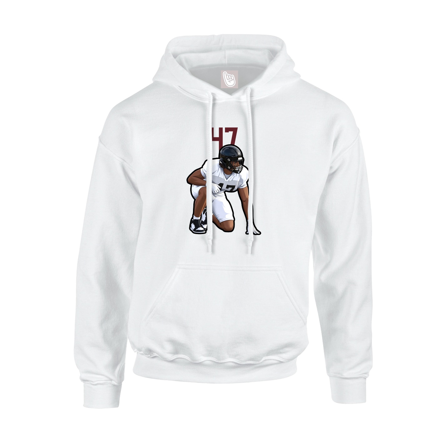 Hoodie — Number Top in White