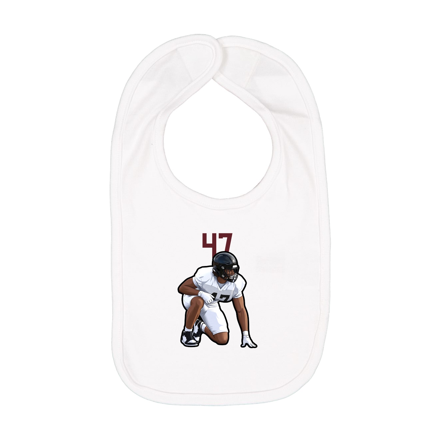 Infant Bib — Number Top in White