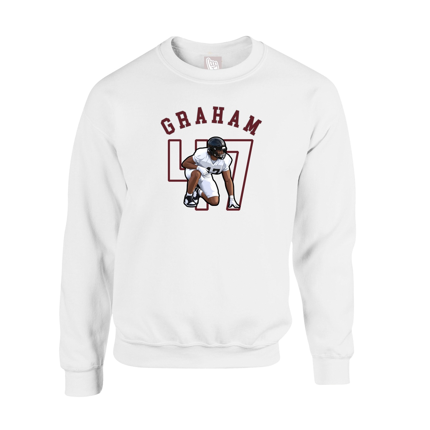 Fleece Crew — Shirsey Arch in White