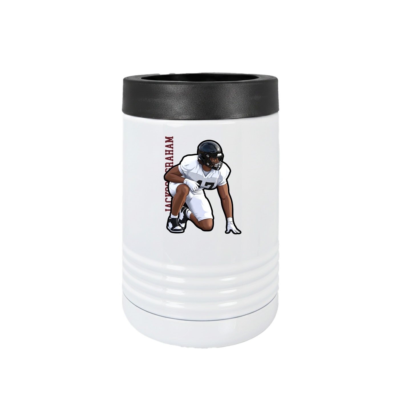 Beverage Holder — Name Vertical in White