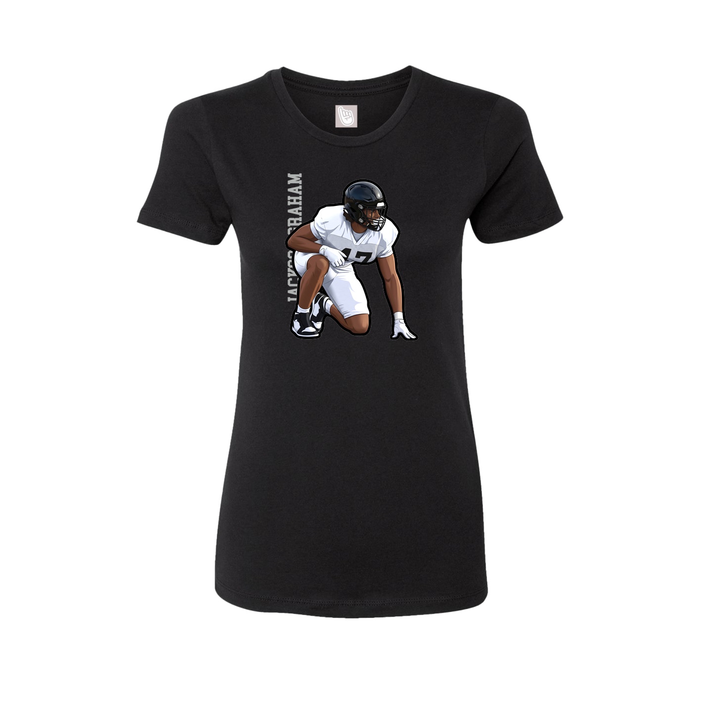 Womens Tee — Name Vertical in Black