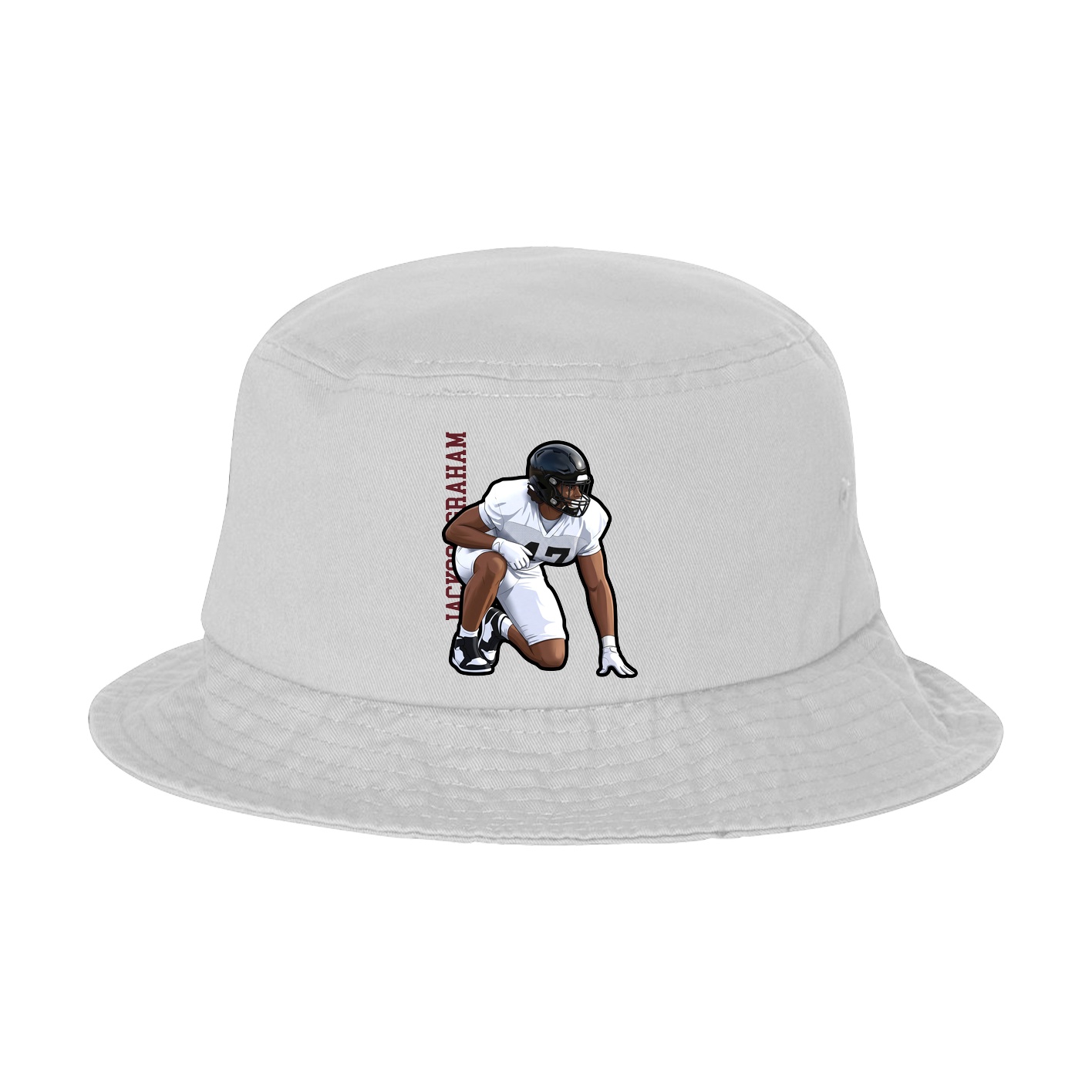 Bucket Cap — Name Vertical in White