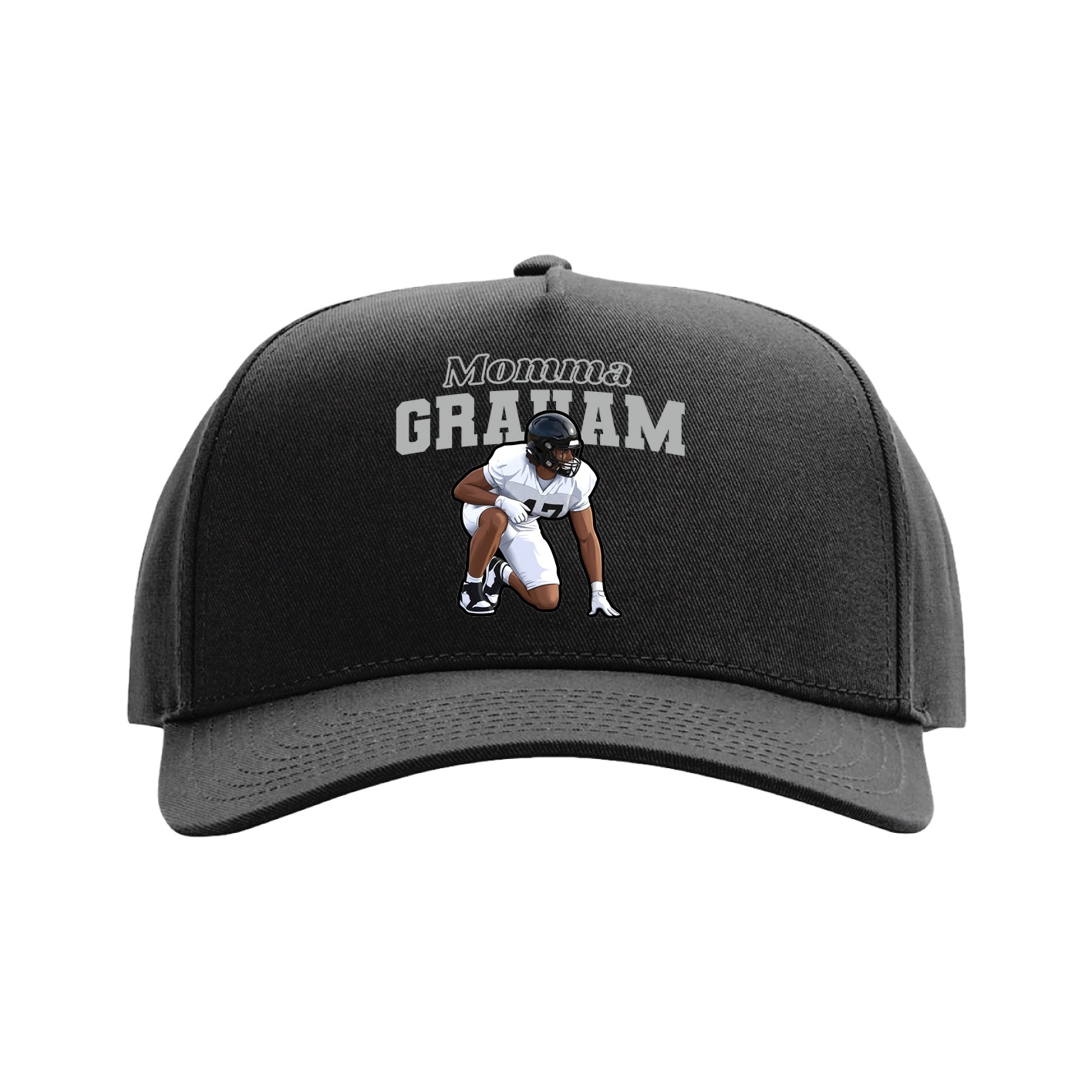 Full Fabric Five-Panel Champ Cap — Mothers Day Block in Black