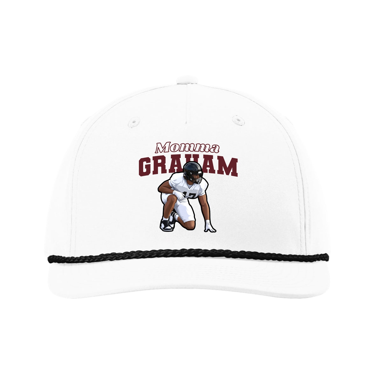 Five-Panel Classic Rope Cap — Mothers Day Block in White