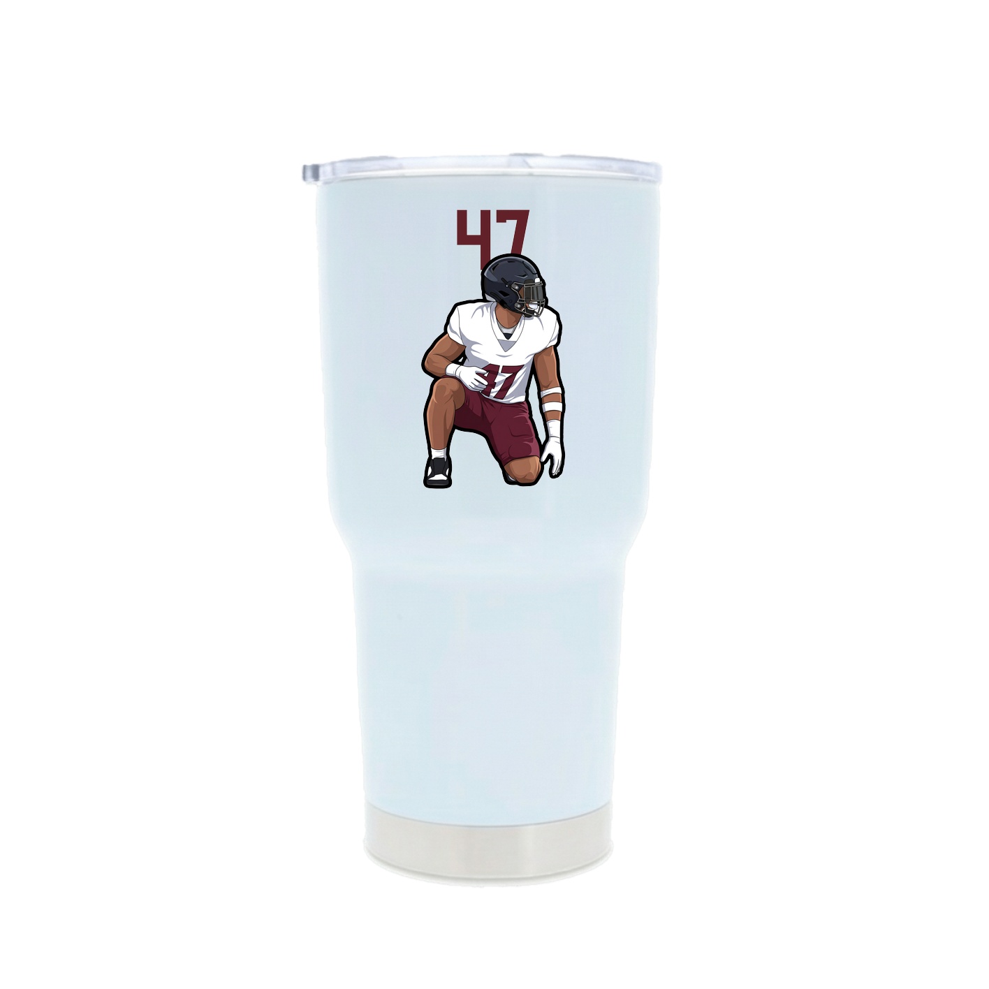30oz Stainless Steel Tumbler — Number Top in White