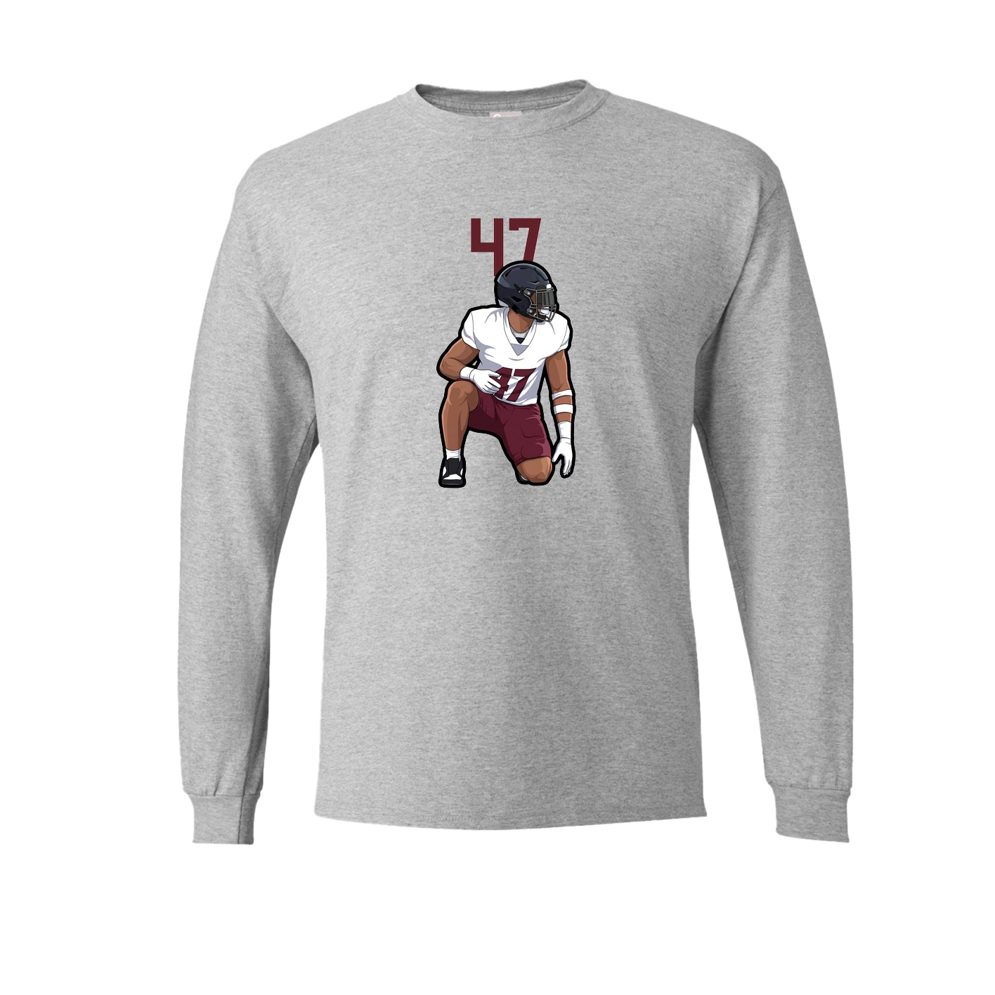 Long Sleeve Tee — Number Top in Grey