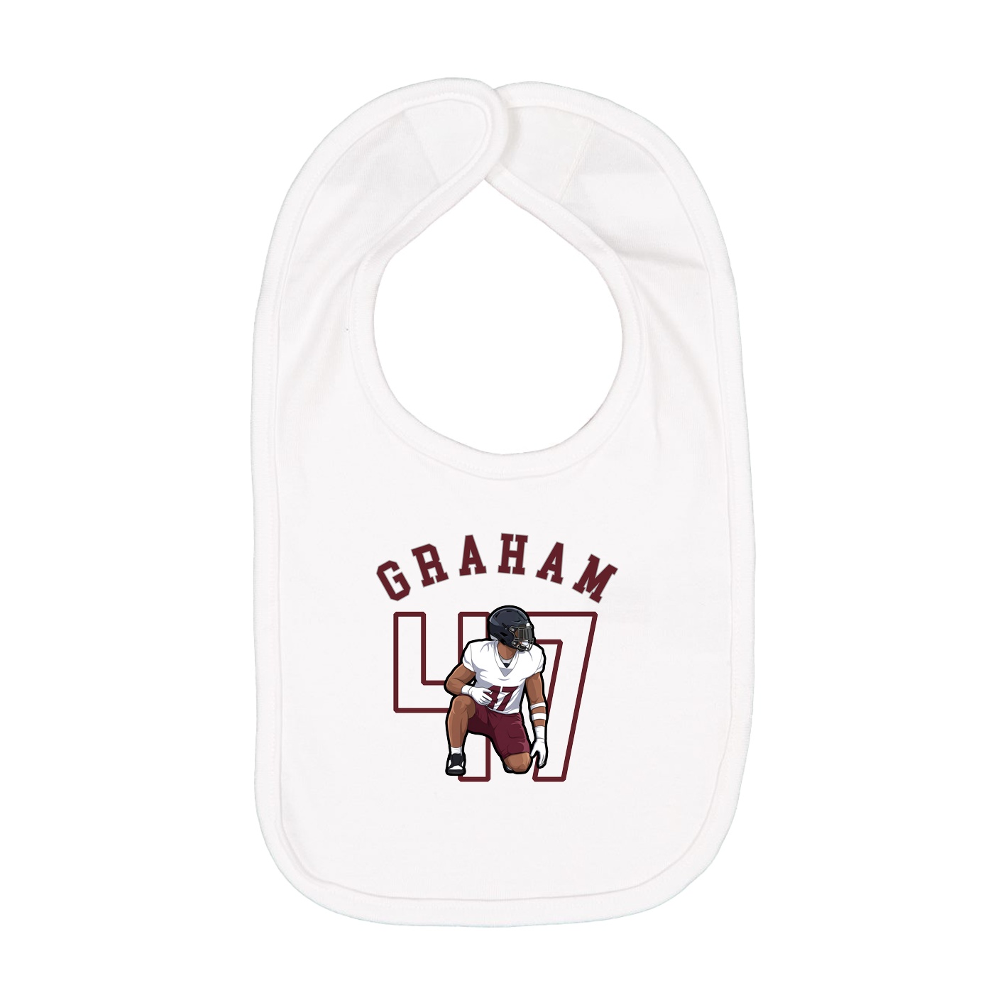 Infant Bib — Shirsey Arch in White
