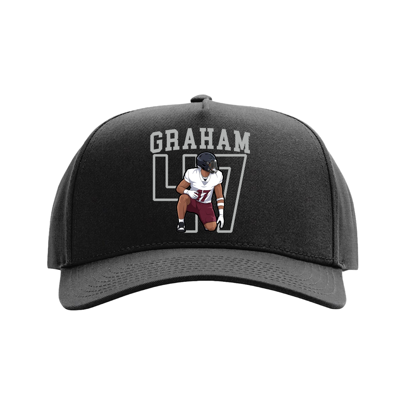 Full Fabric Five-Panel Champ Cap — Shirsey in Black