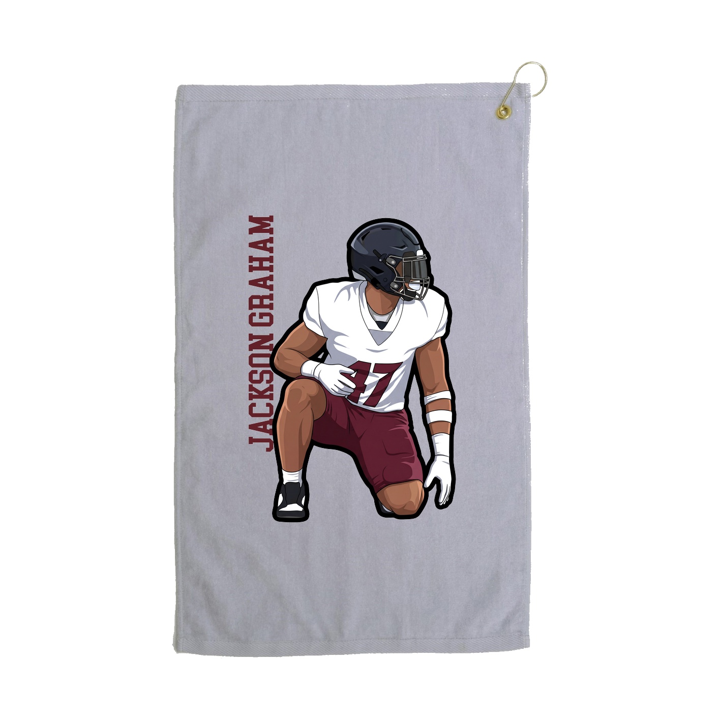 Golf Towel — Name Vertical in Grey