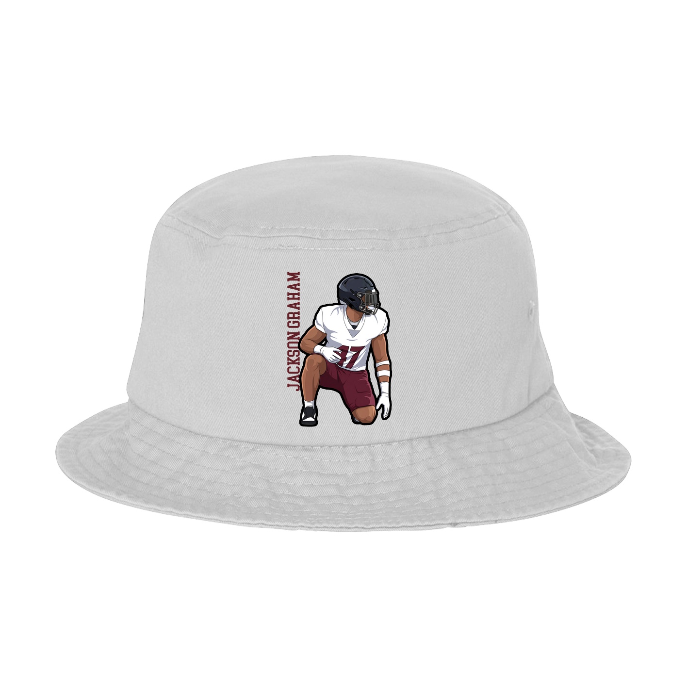 Bucket Cap — Name Vertical in White