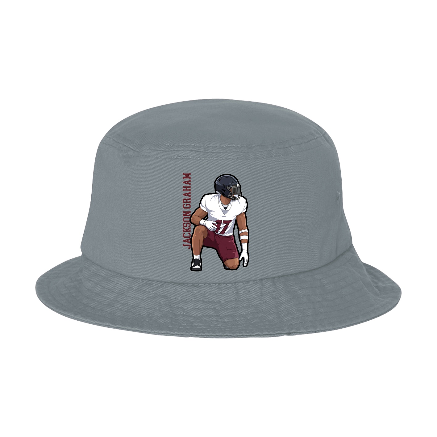 Bucket Cap — Name Vertical in Grey