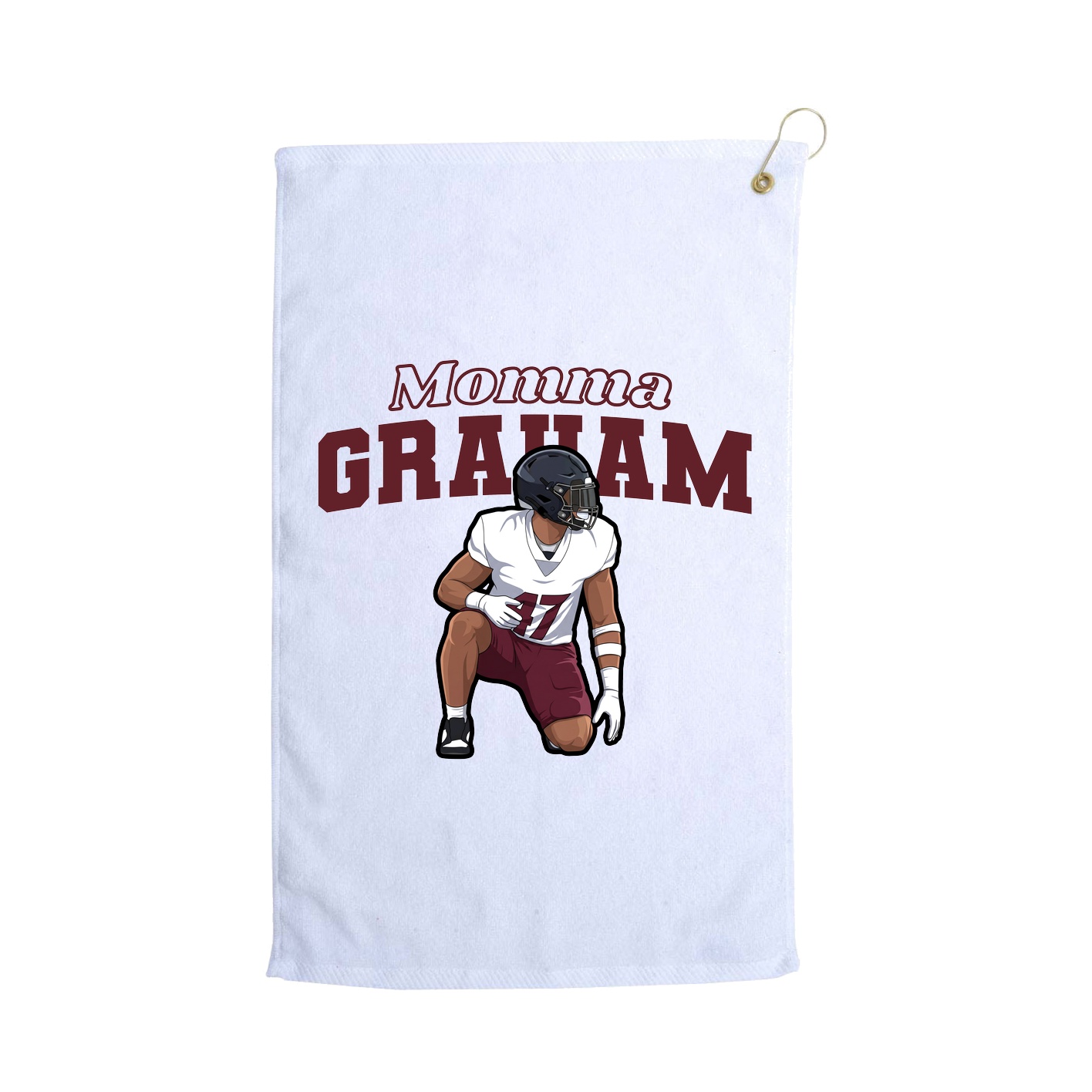 Golf Towel — Mothers Day Block in White