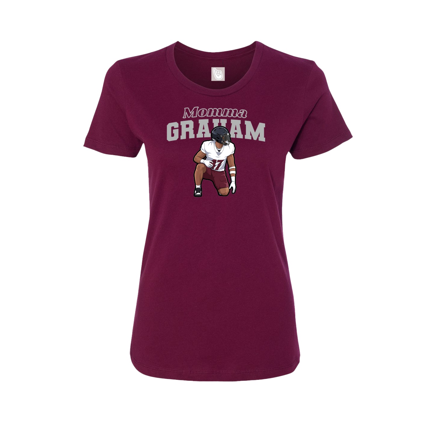 Womens Tee — Mothers Day Block in Maroon
