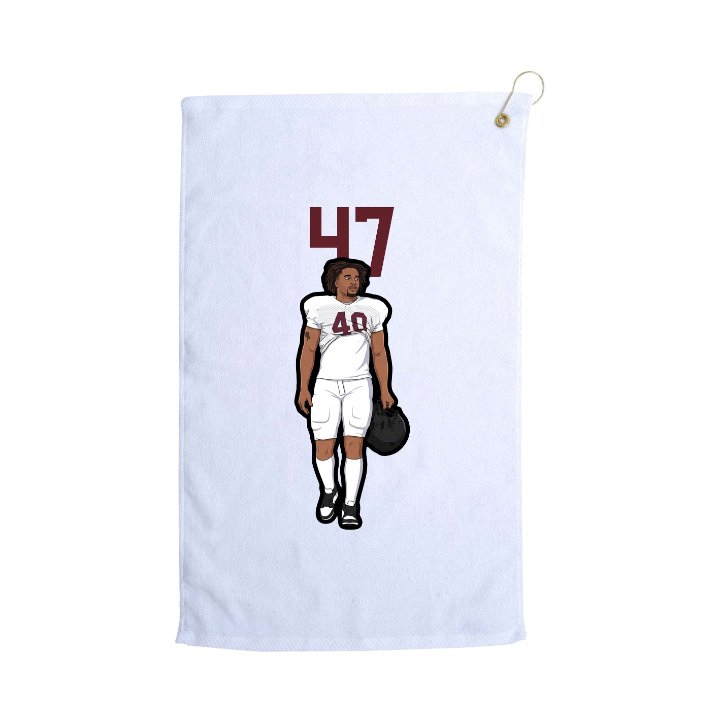 Golf Towel — Number Top in White