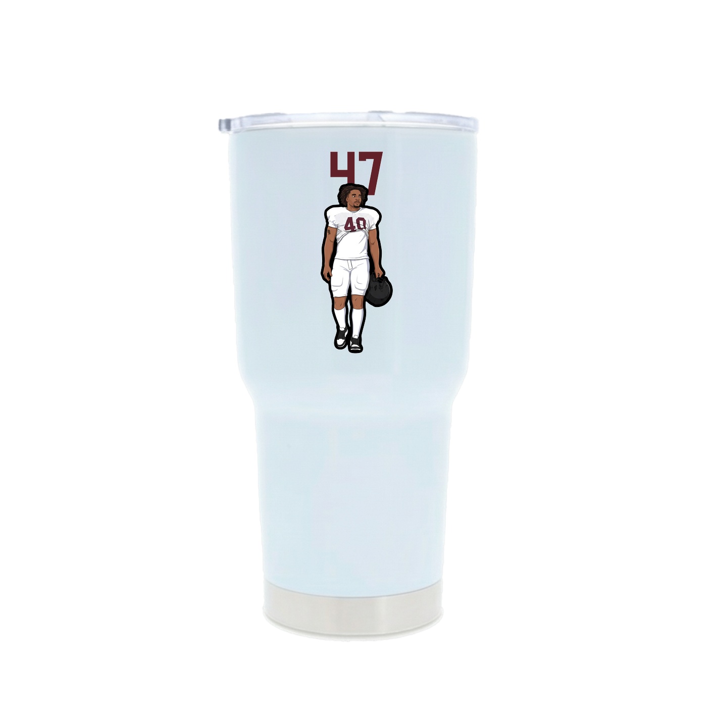 30oz Stainless Steel Tumbler — Number Top in White