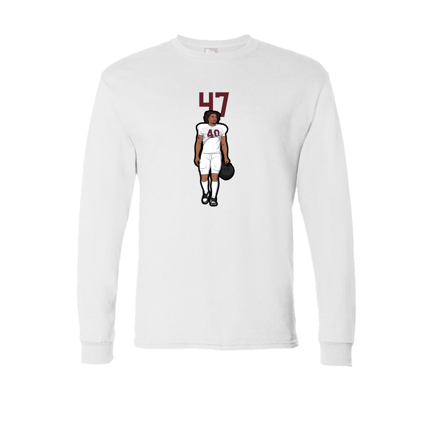 Long Sleeve Tee — Number Top in White