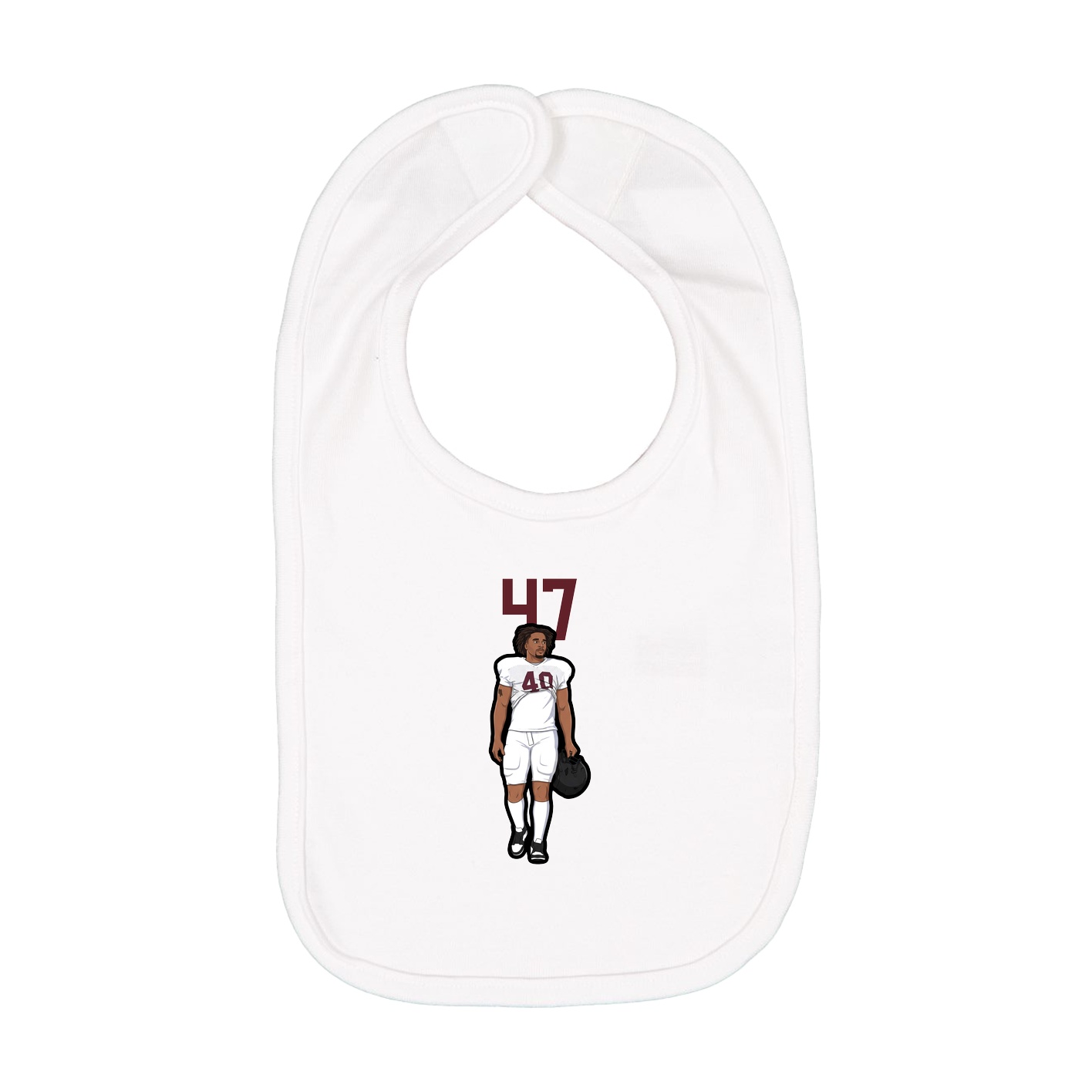Infant Bib — Number Top in White