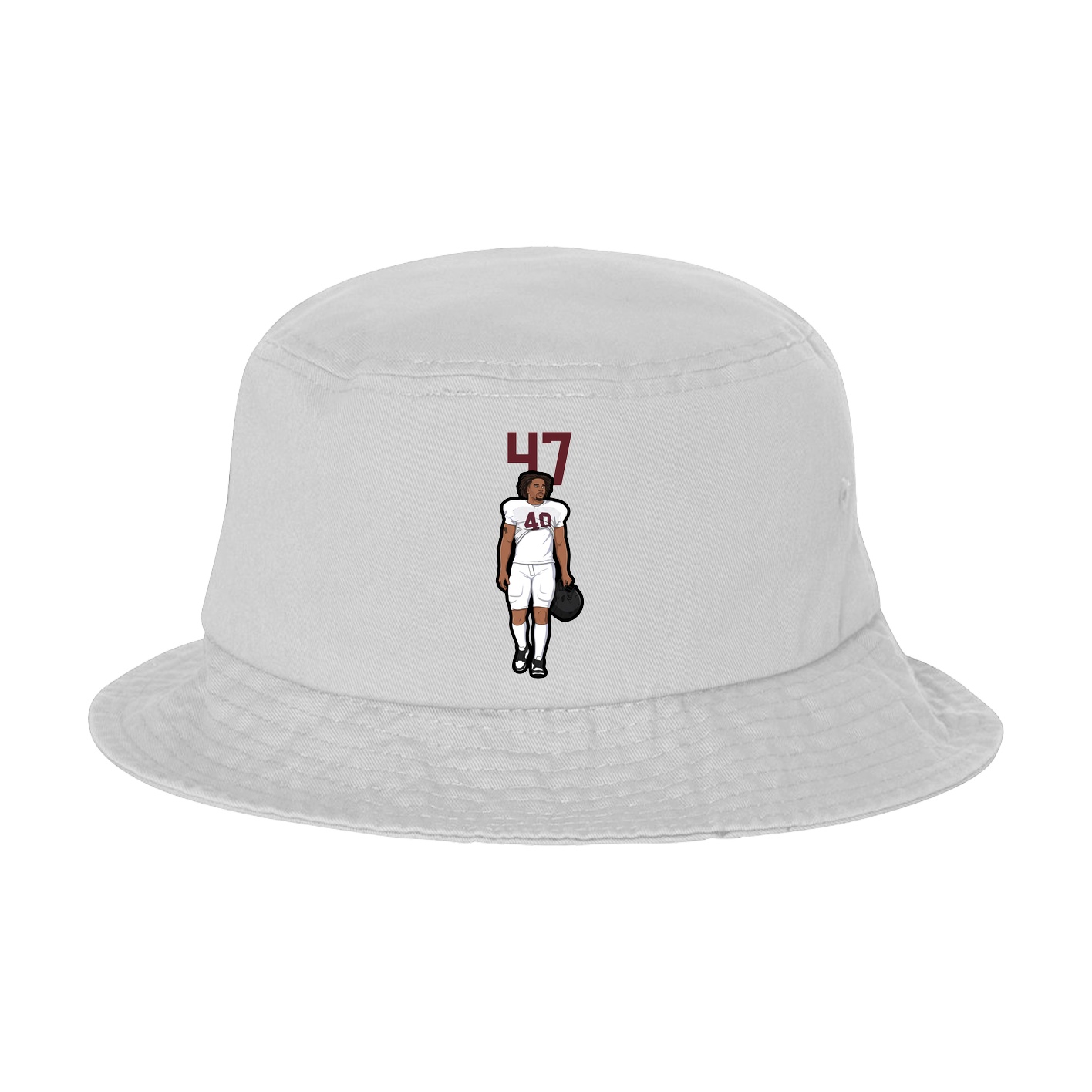 Bucket Cap — Number Top in White