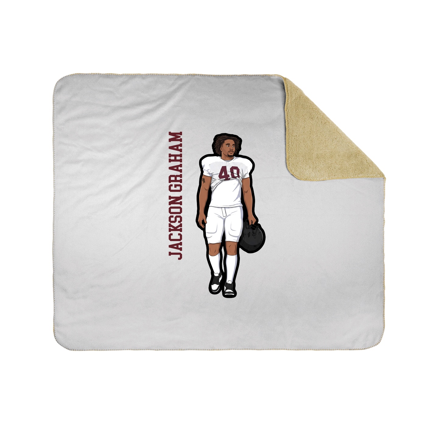 Throw Blanket — Name Vertical in White