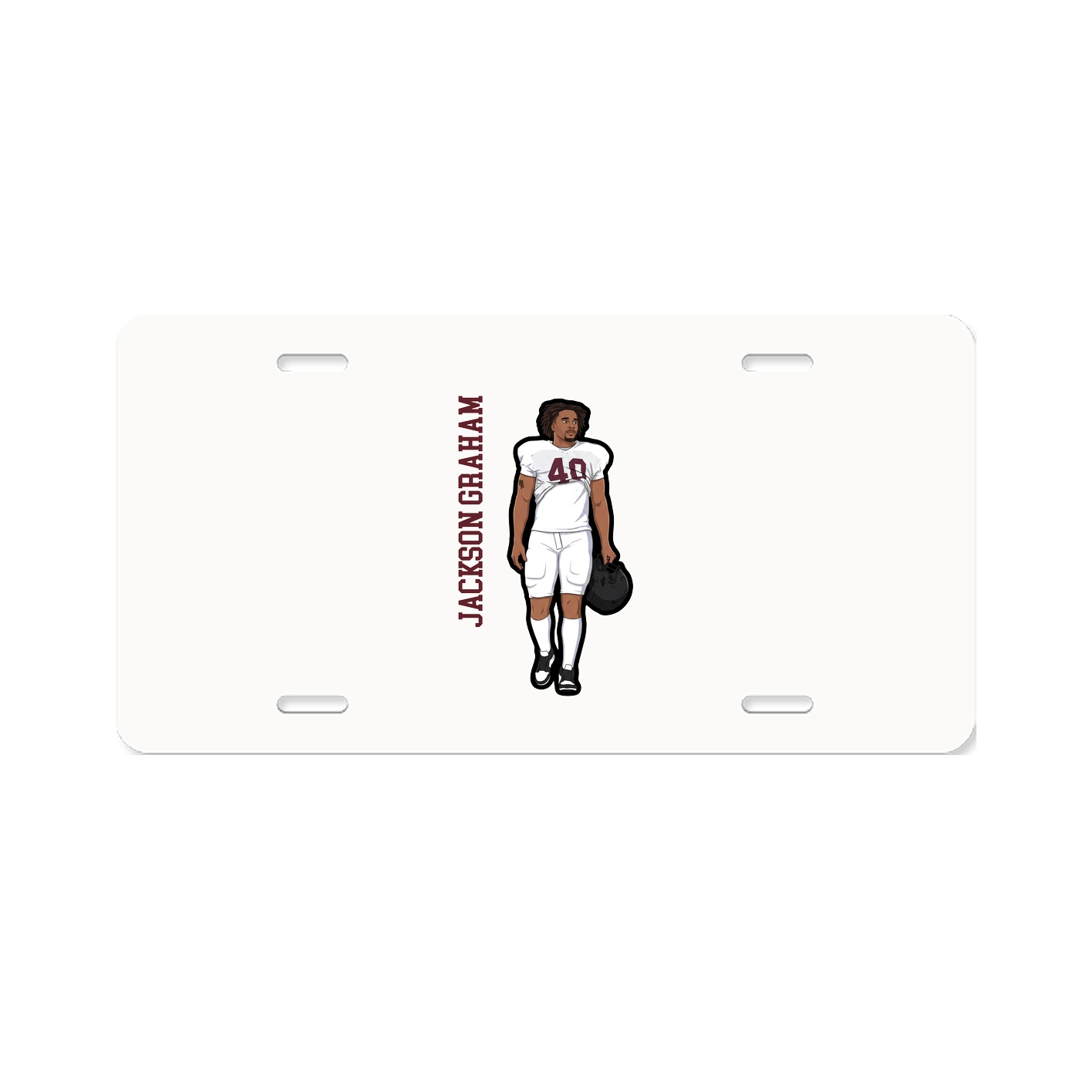 License Plate — Name Vertical in Classic