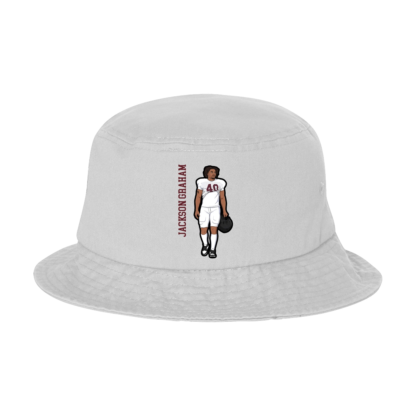 Bucket Cap — Name Vertical in White