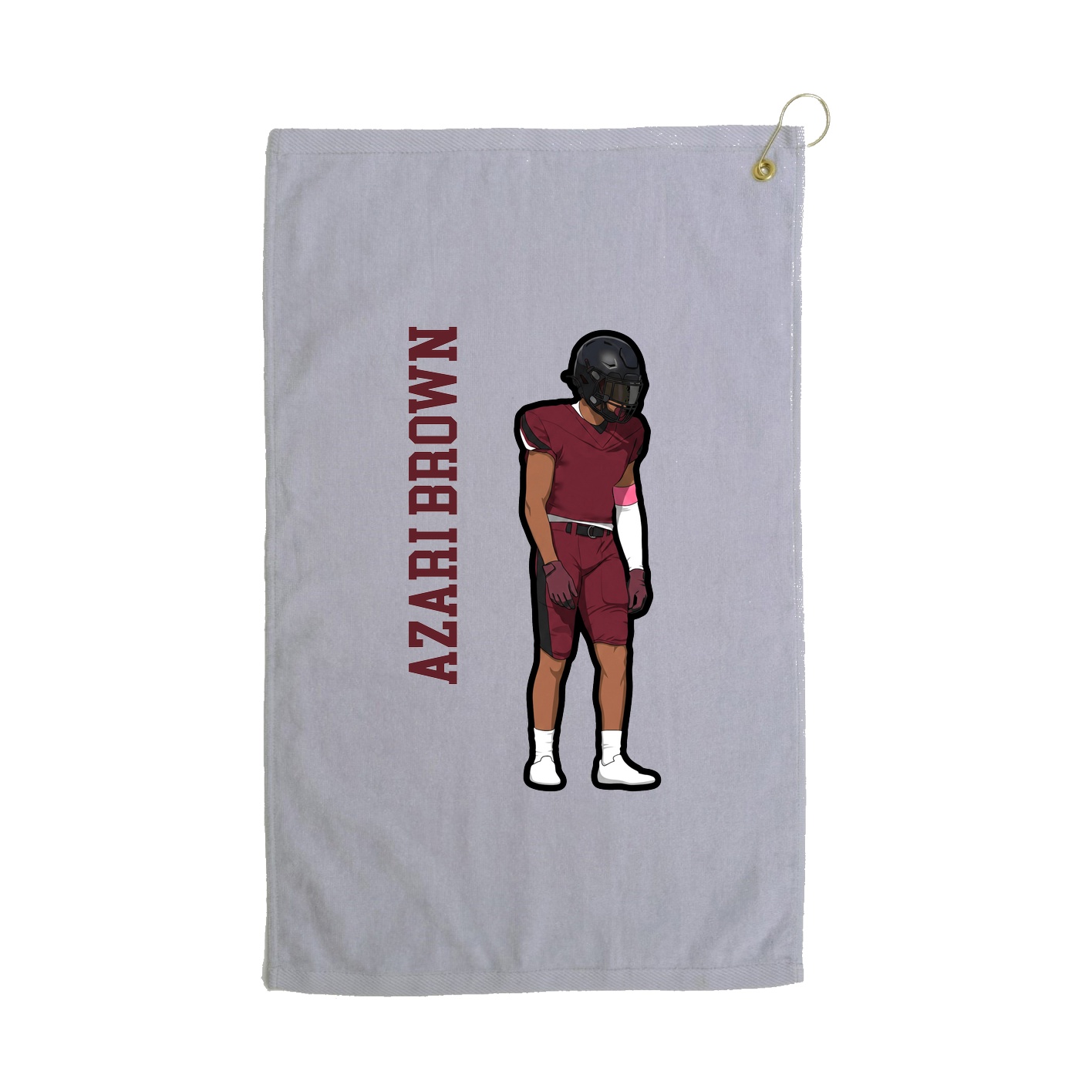 Golf Towel — Name Vertical in Grey