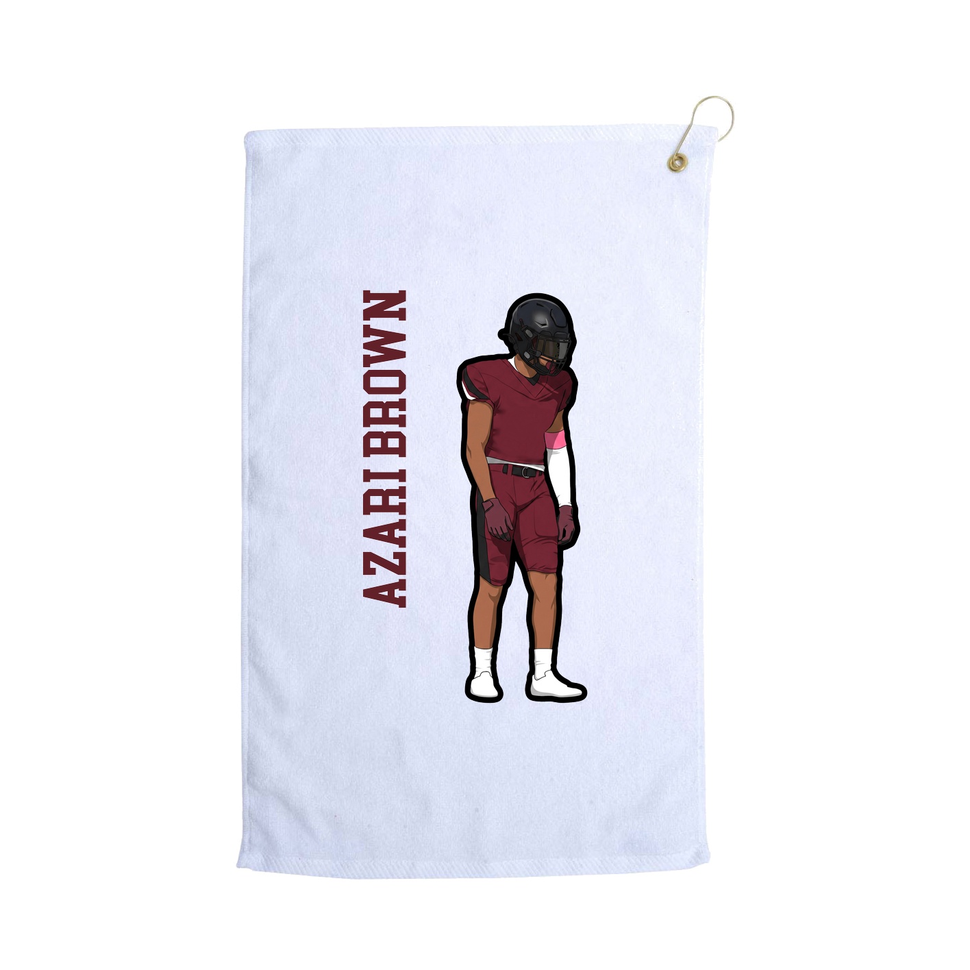 Golf Towel — Name Vertical in White