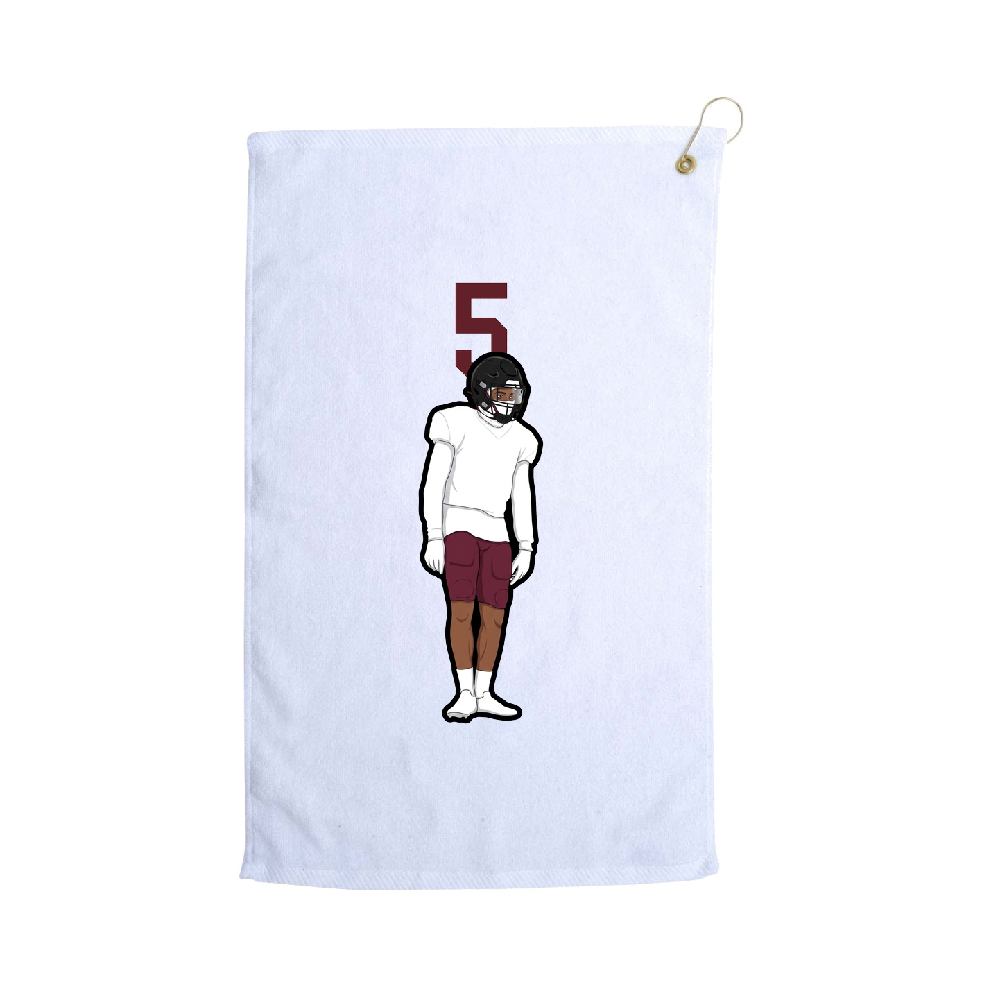 Golf Towel — Number Top in White