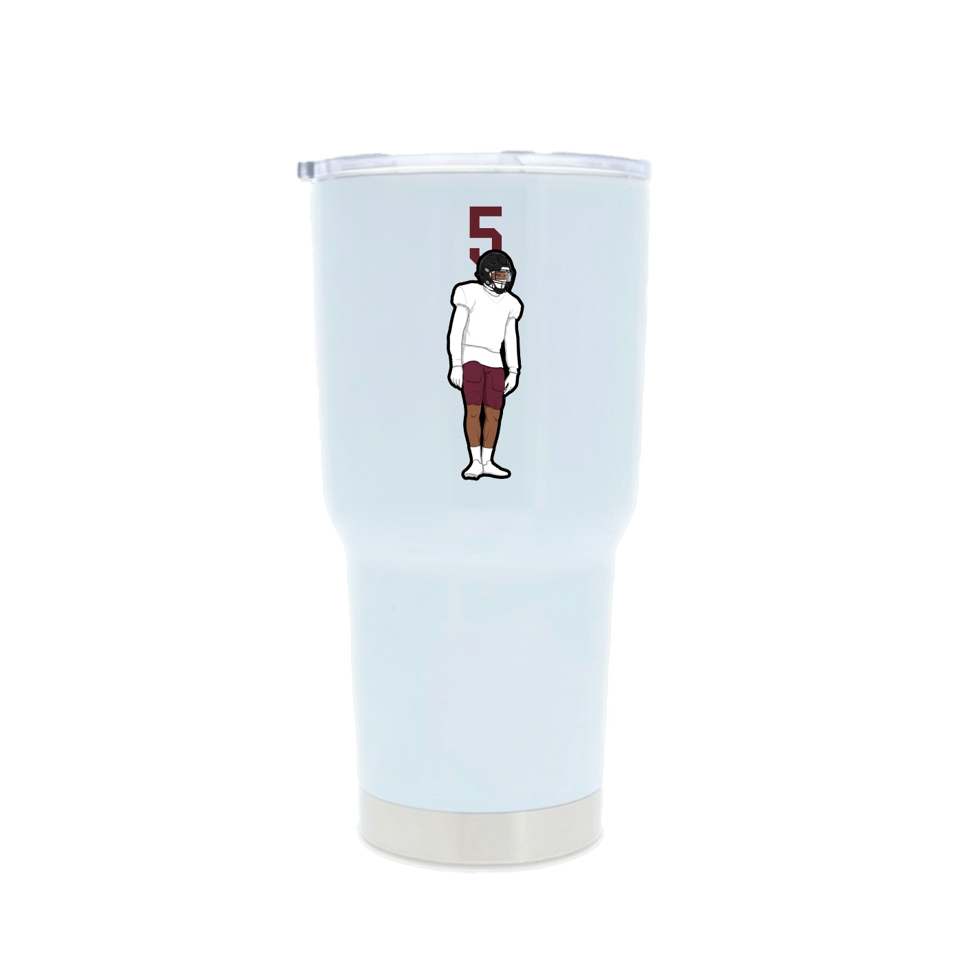 30oz Stainless Steel Tumbler — Number Top in White