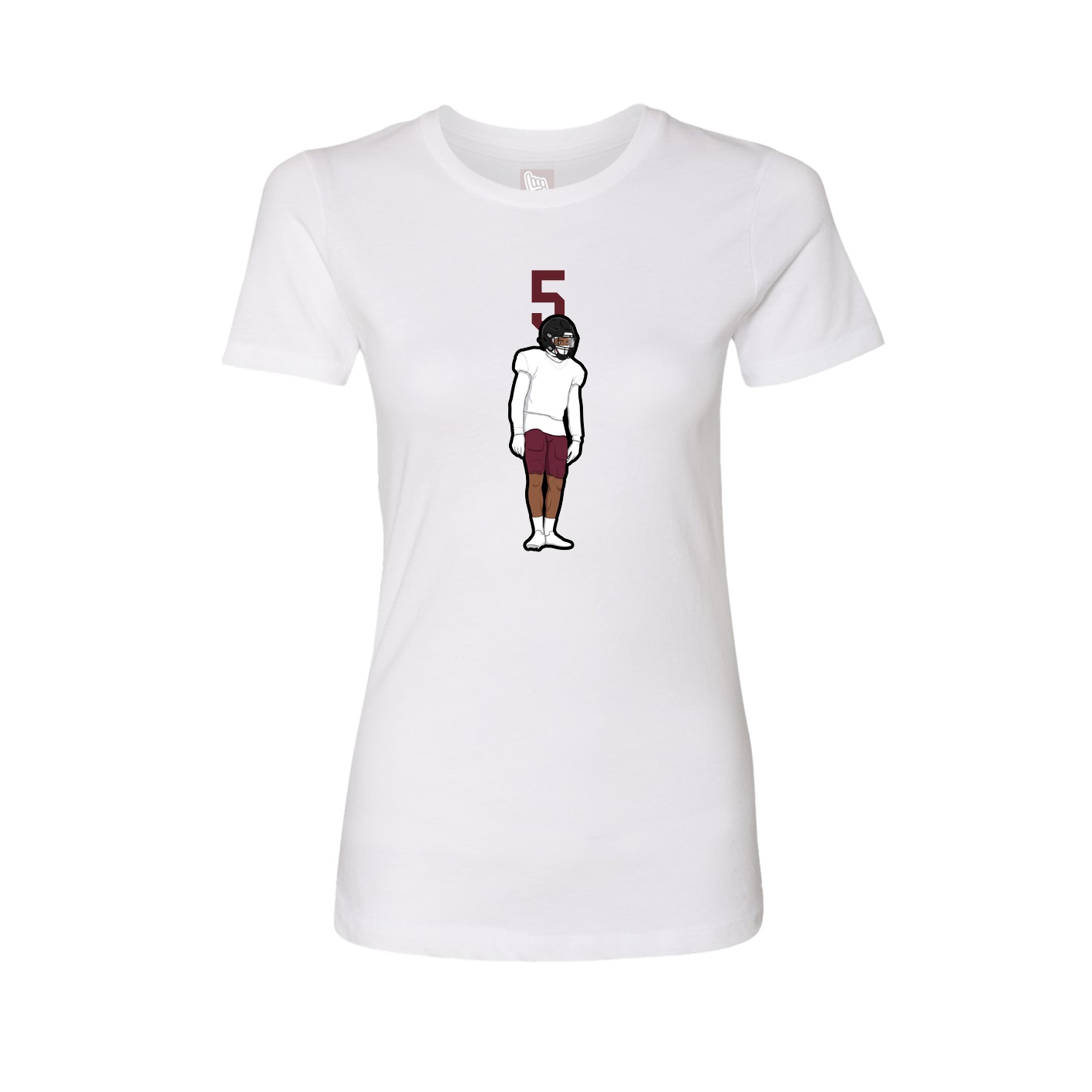 Fitted Women's Tee — Number Top in White
