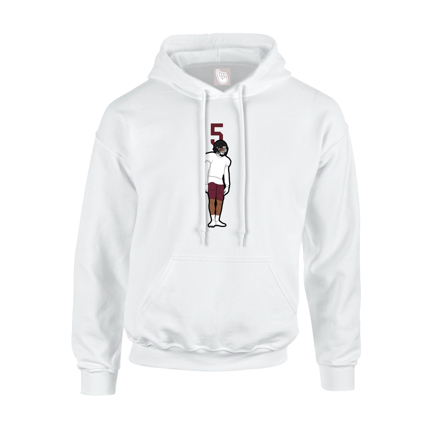Youth Hoodie — Number Top in White