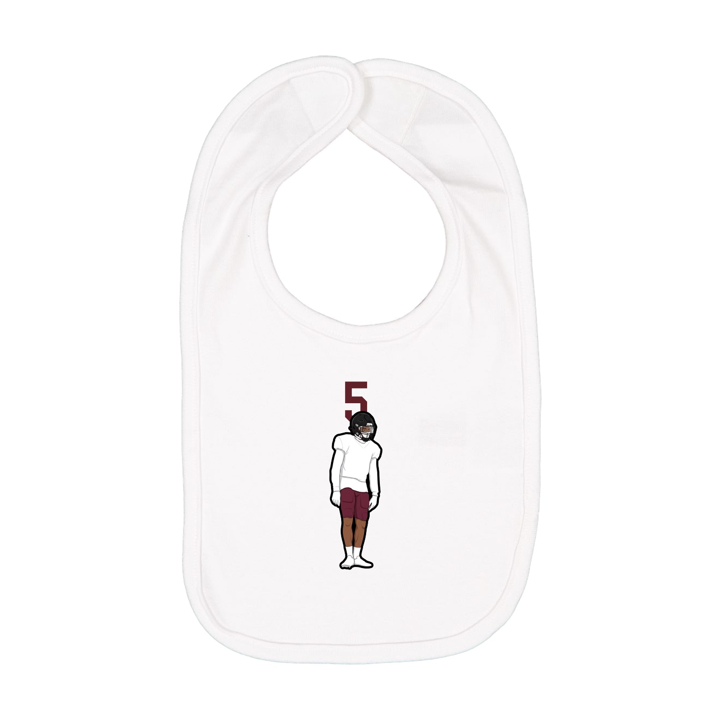 Infant Bib — Number Top in White